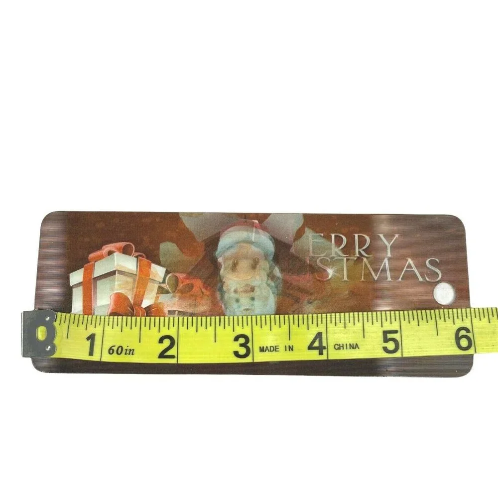 3-D Lenticular Bookmark Santa Claus Merry‎ Christmas XMAS Holidays Plastic 3D